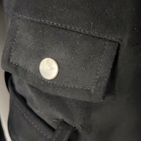 Aritzia Talula Black Faux Suede Moto Jacket XS - Picture 3 of 6
